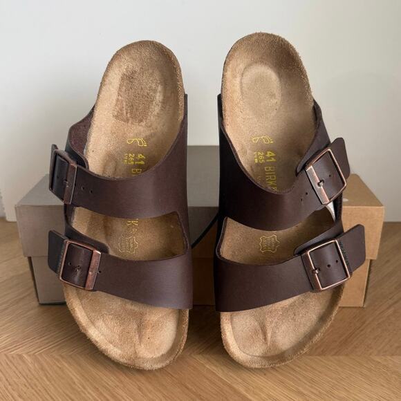 Birkenstock Arizona Brown Slip On Sandal Slipper - SZ Men 8- Women 10 - Picture 1 of 9
